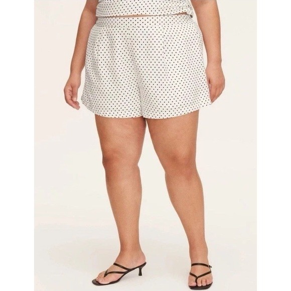 Women's Mini Polka Dot Linen Flared High Rise‎ Shorts kate spade Target 2X Lined - Picture 1 of 8